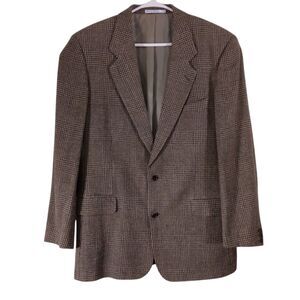 Hugo Boss vintage sport coat blazer mens 44L tan Corleone wool blend made in USA